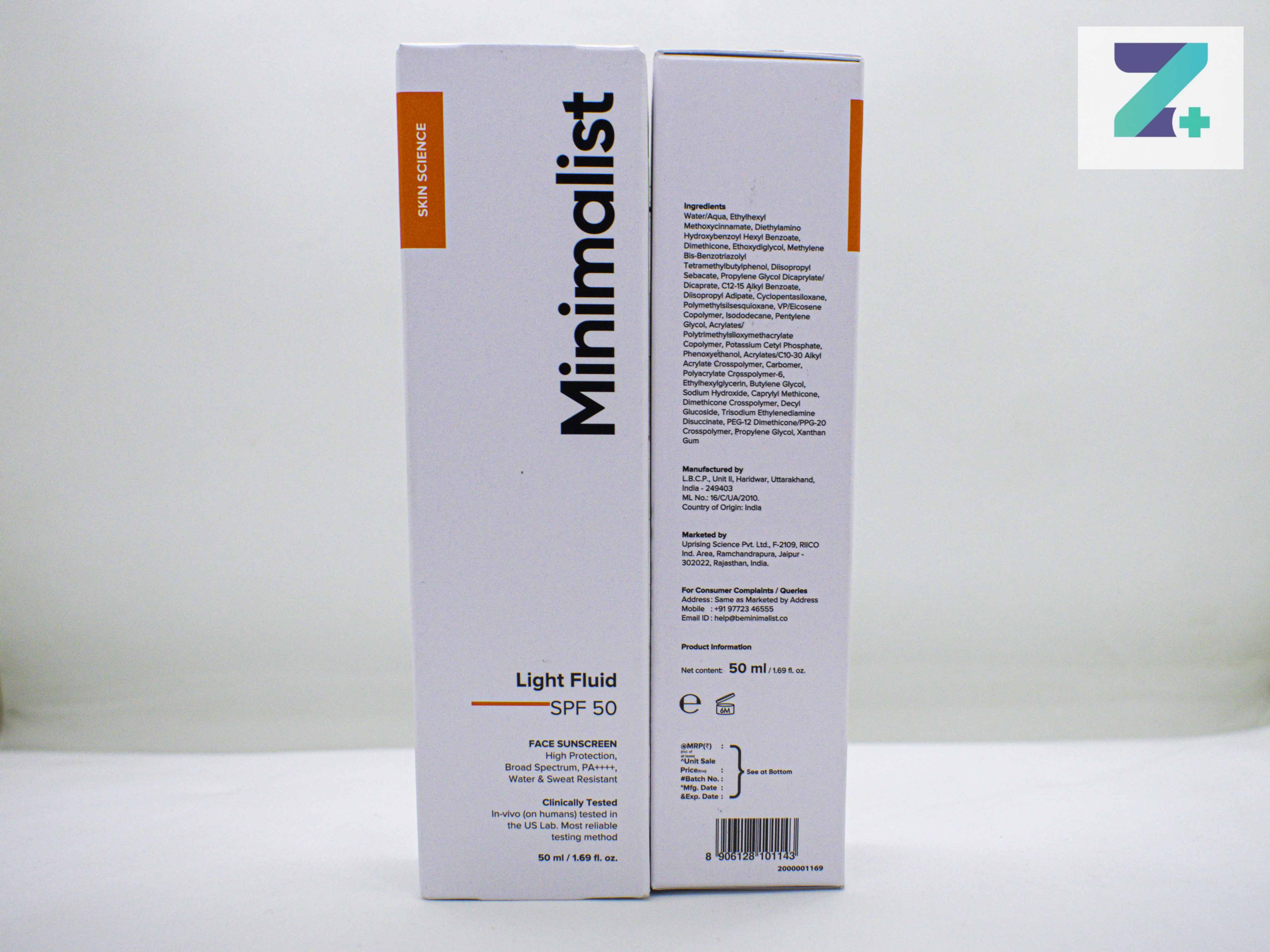 MINIMALIST LIGHT FLUID SPF 50 SUNSCREEN
