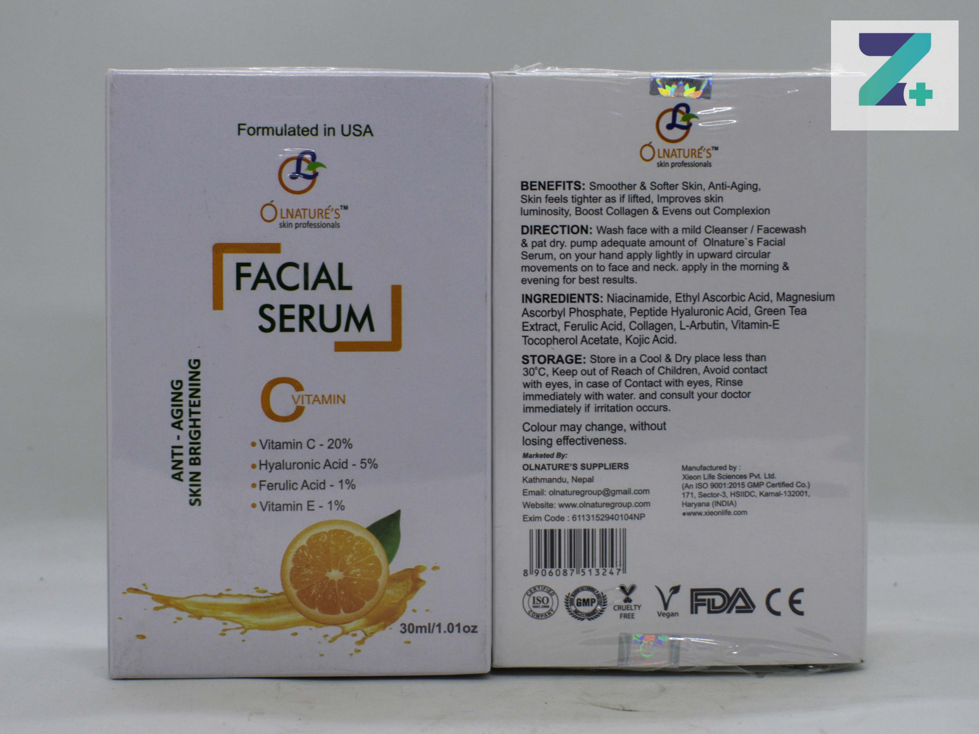 OLNATURES VITAMIN C ANTI AGING FACIAL SERUM