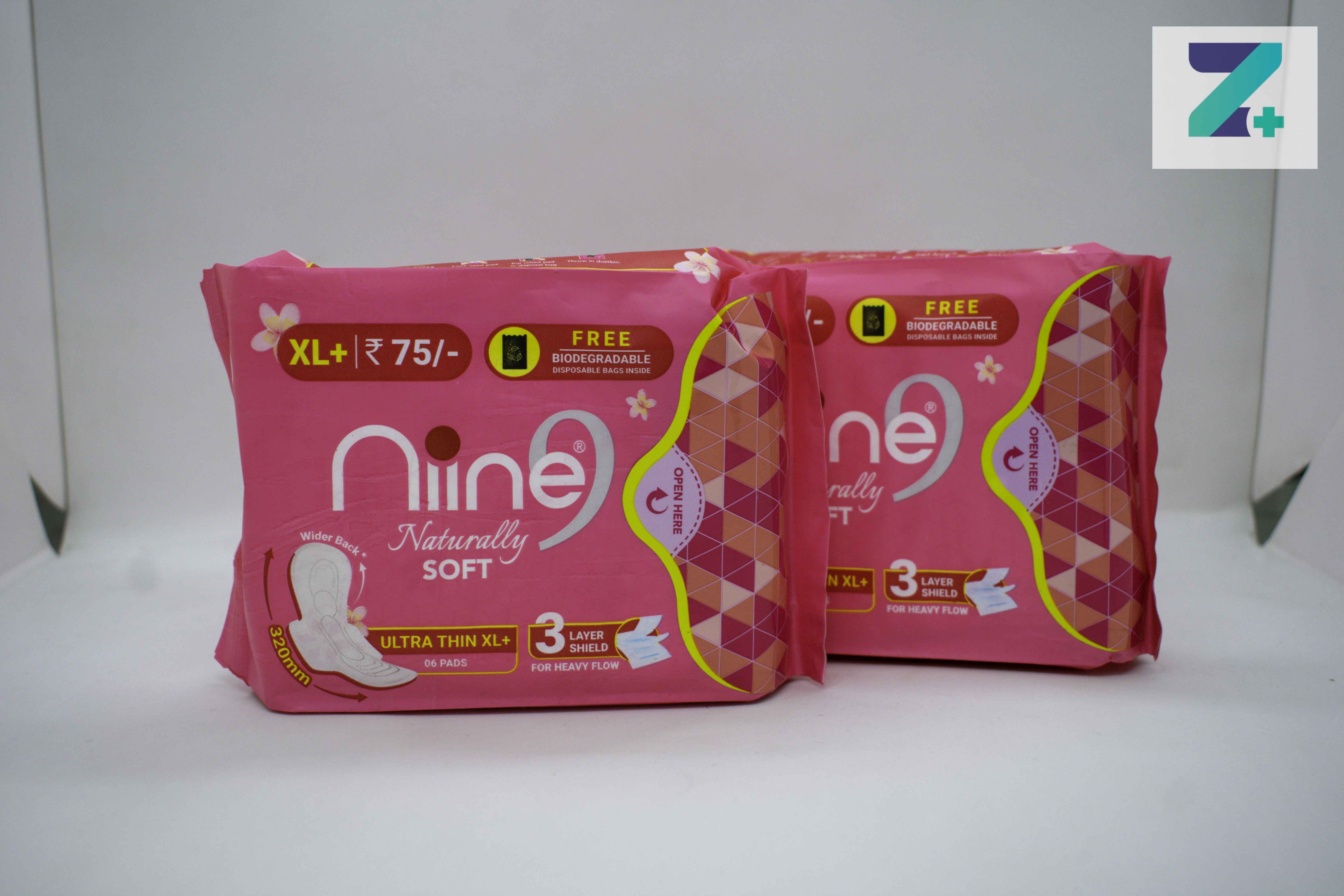 NINE NATURALLY SOFT PADS XL+