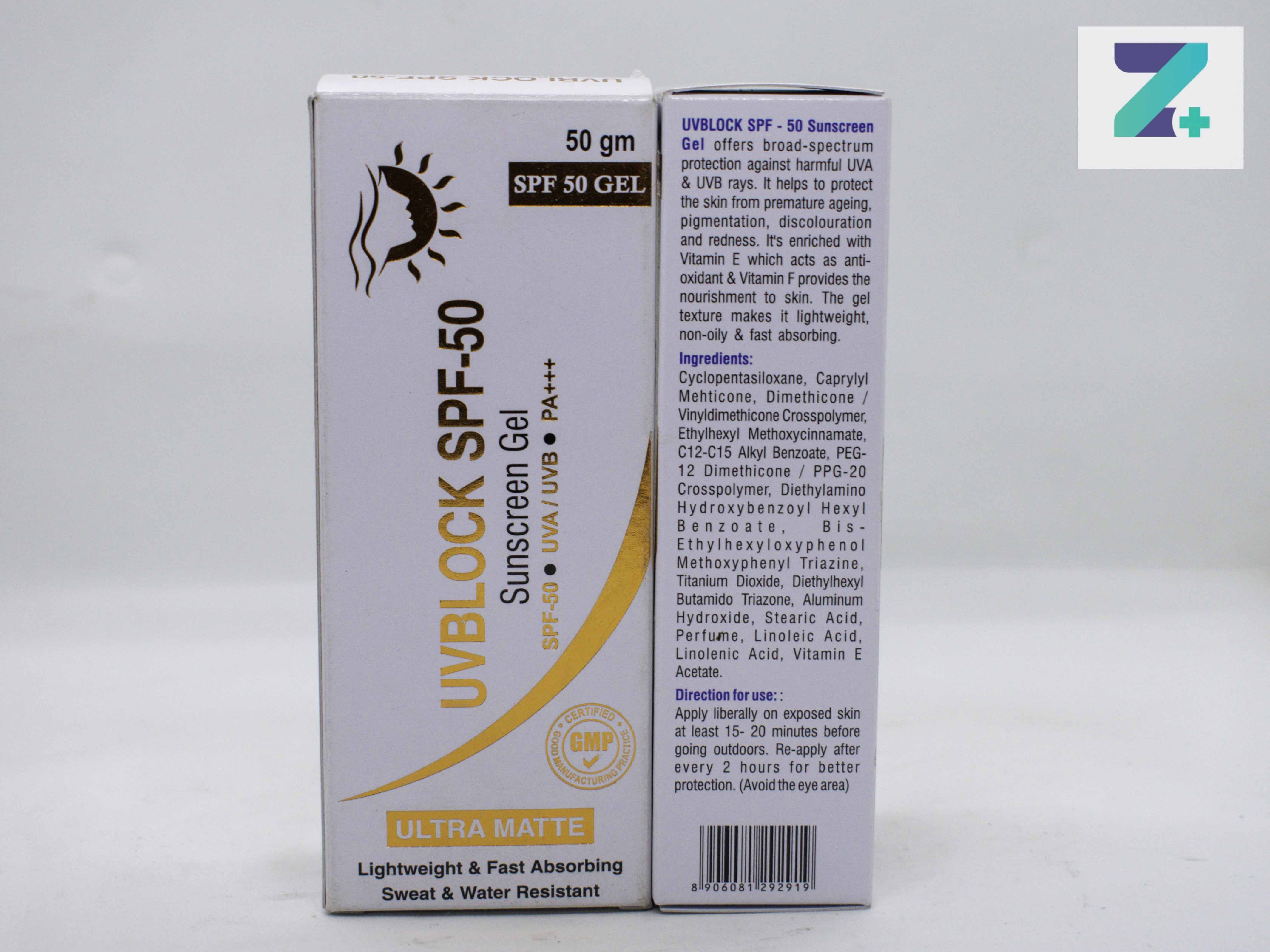 UVBLOCK SPF 50 SUNSCREEN GEL