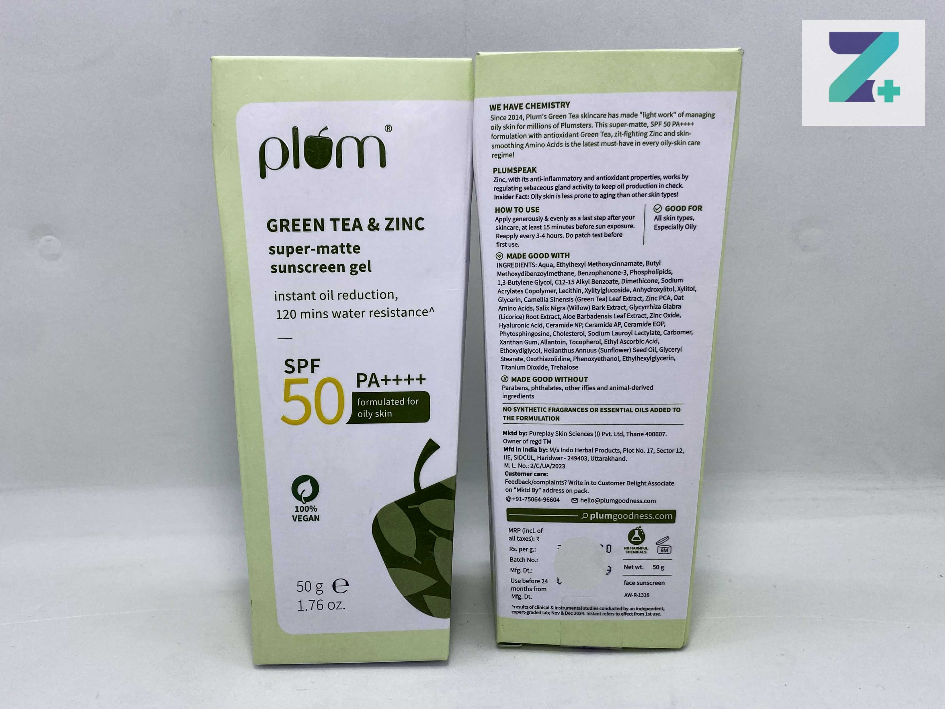 PLUM GREEN TEA & ZINC SUPER-MATTE SPF 50 SUNSCREEN